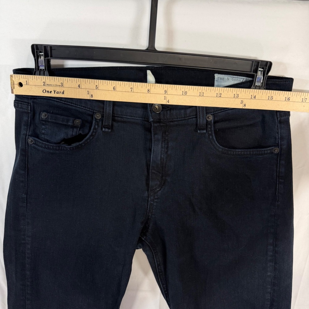 Rag & Bone The Dre Slim Boyfriend Jeans Dark Indigo Distressed Knee Size 28 - Picture 12 of 13